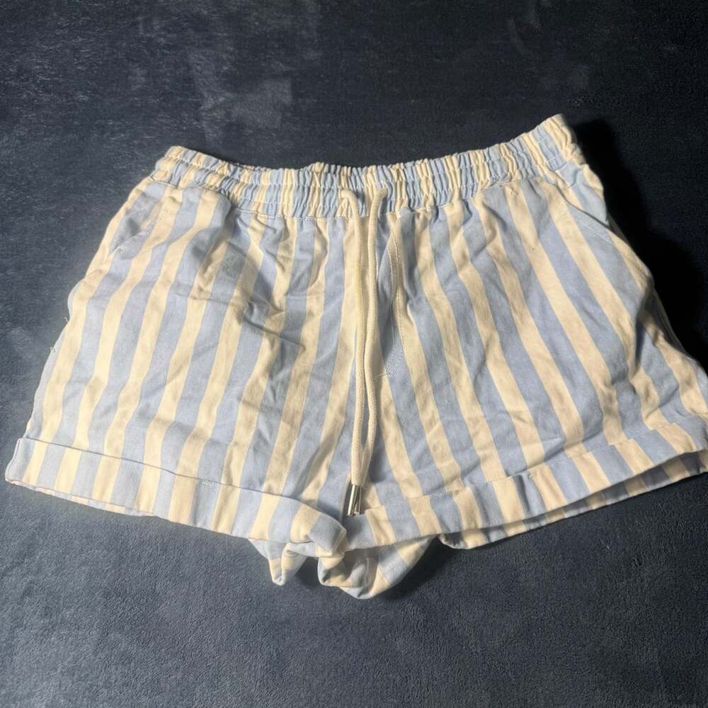 Forever 21 Blue and White Striped Drawstring Casual Shorts